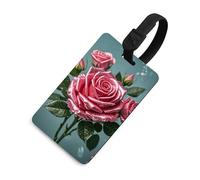 Durable TPU Luggage Tag with Information Card, Scratch-Resistant Travel Bag Tag, Glitter Sequin Roses Suitcase Tags for Bags & Tools, Black-style, One Size, classic