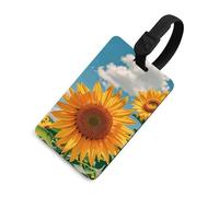 Durable TPU Luggage Tag with Information Card, Scratch-Resistant Travel Bag Tag, Goodlooking Hello Nice Sunshines Suitcase Tags for Bags & Tools, Black-Style