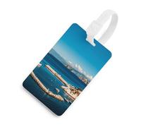 Durable TPU Luggage Tag with Information Card, Scratch-Resistant Travel Bag Tag, Greek Island Sea View Suitcase Tags for Bags & Tools, White-style, One Size, classic