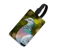 Durable TPU Luggage Tag with Information Card, Scratch-Resistant Travel Bag Tag, Grey Pigeon Suitcase Tags for Bags & Tools, Black-style, One Size, classic