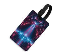 Durable TPU Luggage Tag with Information Card, Scratch-Resistant Travel Bag Tag, Laser Light Suitcase Tags for Bags & Tools, Black-Style