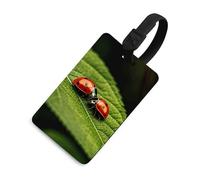 Durable TPU Luggage Tag with Information Card, Scratch-Resistant Travel Bag Tag, Leaves and Ladybug Suitcase Tags for Bags & Tools, Black-style, One Size, classic