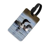 Durable TPU Luggage Tag with Information Card, Scratch-Resistant Travel Bag Tag, Loon Birds Suitcase Tags for Bags & Tools, Black-style, One Size, classic