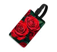 Durable TPU Luggage Tag with Information Card, Scratch-Resistant Travel Bag Tag, Many Red Rose Suitcase Tags for Bags & Tools, Black-style, One Size, classic