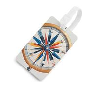 Durable TPU Luggage Tag with Information Card, Scratch-Resistant Travel Bag Tag, Maritime Sailboat Compass Suitcase Tags for Bags & Tools, White-style, One Size, classic