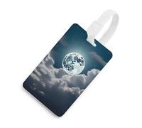 Durable TPU Luggage Tag with Information Card, Scratch-Resistant Travel Bag Tag, Night Full Moon Suitcase Tags for Bags & Tools, White-style, One Size, classic