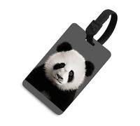 Durable TPU Luggage Tag with Information Card, Scratch-Resistant Travel Bag Tag, Panda Bear Head Suitcase Tags for Bags & Tools, Black-style, One Size, classic