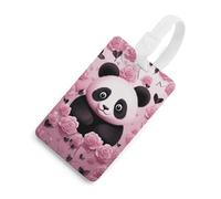Durable TPU Luggage Tag with Information Card, Scratch-Resistant Travel Bag Tag, Panda Pattern Suitcase Tags for Bags & Tools, White-style, One Size, classic
