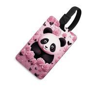 Durable TPU Luggage Tag with Information Card, Scratch-Resistant Travel Bag Tag, Panda Pattern Suitcase Tags for Bags & Tools, Black-style, One Size, classic