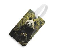 Durable TPU Luggage Tag with Information Card, Scratch-Resistant Travel Bag Tag, Panda Tree Suitcase Tags for Bags & Tools, White-Style