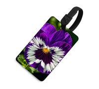 Durable TPU Luggage Tag with Information Card, Scratch-Resistant Travel Bag Tag, Pansy Perfection Suitcase Tags for Bags & Tools, Black-style, One Size, classic