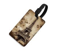 Durable TPU Luggage Tag with Information Card, Scratch-Resistant Travel Bag Tag, Paris Eiffel Tower Suitcase Tags for Bags & Tools, Black-style, One Size, classic
