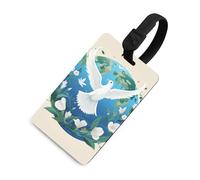 Durable TPU Luggage Tag with Information Card, Scratch-Resistant Travel Bag Tag, Peace on Earth Suitcase Tags for Bags & Tools, Black-style, One Size, classic