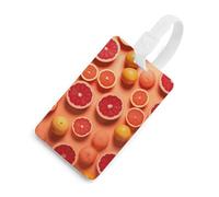 Durable TPU Luggage Tag with Information Card, Scratch-Resistant Travel Bag Tag, Pile of Grapefruit Slices Suitcase Tags for Bags & Tools, White-style, One Size, classic