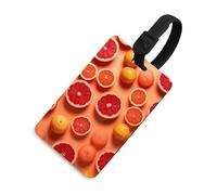 Durable TPU Luggage Tag with Information Card, Scratch-Resistant Travel Bag Tag, Pile of Grapefruit Slices Suitcase Tags for Bags & Tools, Black-style, One Size, classic