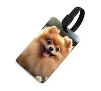 Durable TPU Luggage Tag with Information Card, Scratch-Resistant Travel Bag Tag, Pomeranian Dog Suitcase Tags for Bags & Tools, Black-style, One Size, classic