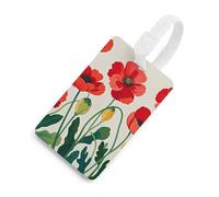 Durable TPU Luggage Tag with Information Card, Scratch-Resistant Travel Bag Tag, Poppy Flowers Suitcase Tags for Bags & Tools, White-style, One Size, classic