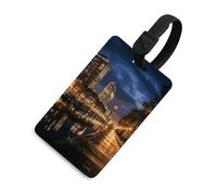 Durable TPU Luggage Tag with Information Card, Scratch-Resistant Travel Bag Tag, Portland at Night Suitcase Tags for Bags & Tools, Black-Style