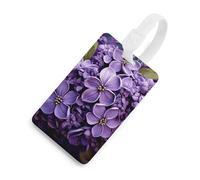 Durable TPU Luggage Tag with Information Card, Scratch-Resistant Travel Bag Tag, Purple Floral Suitcase Tags for Bags & Tools, White-Style