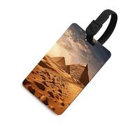 Durable TPU Luggage Tag with Information Card, Scratch-Resistant Travel Bag Tag, Pyramid Africa Desert Suitcase Tags for Bags & Tools, Black-style, One Size, classic
