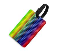 Durable TPU Luggage Tag with Information Card, Scratch-Resistant Travel Bag Tag, Rainbow Striped Suitcase Tags for Bags & Tools, Black-style, One Size, classic