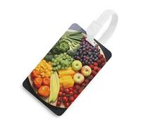 Durable TPU Luggage Tag with Information Card, Scratch-Resistant Travel Bag Tag, Rainbow Vegetable and Fruit Suitcase Tags for Bags & Tools, White-style, One Size, classic