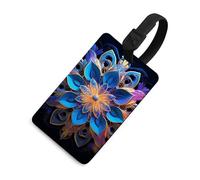 Durable TPU Luggage Tag with Information Card, Scratch-Resistant Travel Bag Tag, Rectangle Mandala Suitcase Tags for Bags & Tools, Black-Style