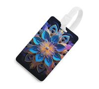 Durable TPU Luggage Tag with Information Card, Scratch-Resistant Travel Bag Tag, Rectangle Mandala Suitcase Tags for Bags & Tools, White-Style