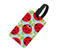 Durable TPU Luggage Tag with Information Card, Scratch-Resistant Travel Bag Tag, Red Ladybug Pattern Suitcase Tags for Bags & Tools, Black-style, One Size, classic