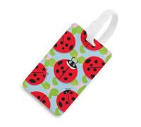 Durable TPU Luggage Tag with Information Card, Scratch-Resistant Travel Bag Tag, Red Ladybug Pattern Suitcase Tags for Bags & Tools, White-style, One Size, classic