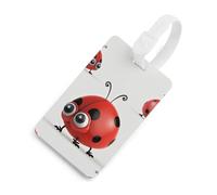 Durable TPU Luggage Tag with Information Card, Scratch-Resistant Travel Bag Tag, Red Ladybug Suitcase Tags for Bags & Tools, White-style, One Size, classic