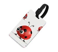 Durable TPU Luggage Tag with Information Card, Scratch-Resistant Travel Bag Tag, Red Ladybug Suitcase Tags for Bags & Tools, Black-style, One Size, classic