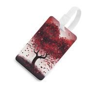 Durable TPU Luggage Tag with Information Card, Scratch-Resistant Travel Bag Tag, Red Love Heart Tree Suitcase Tags for Bags & Tools, White-style, One Size, classic