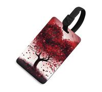 Durable TPU Luggage Tag with Information Card, Scratch-Resistant Travel Bag Tag, Red Love Heart Tree Suitcase Tags for Bags & Tools, Black-Style