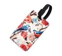 Durable TPU Luggage Tag with Information Card, Scratch-Resistant Travel Bag Tag, Romantic Fancy Floral Birds Butterfly Suitcase Tags for Bags & Tools, Black-style, One Size, classic