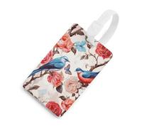 Durable TPU Luggage Tag with Information Card, Scratch-Resistant Travel Bag Tag, Romantic Fancy Floral Birds Butterfly Suitcase Tags for Bags & Tools, White-style, One Size, classic