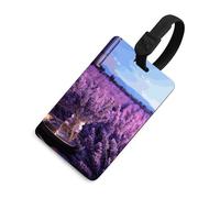 Durable TPU Luggage Tag with Information Card, Scratch-Resistant Travel Bag Tag, Romantic Lavender Suitcase Tags for Bags & Tools, Black-style, One Size, classic
