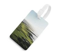 Durable TPU Luggage Tag with Information Card, Scratch-Resistant Travel Bag Tag, Seaside Golf Course Suitcase Tags for Bags & Tools, White-Style