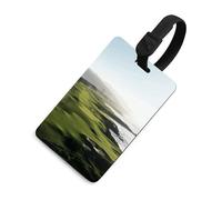 Durable TPU Luggage Tag with Information Card, Scratch-Resistant Travel Bag Tag, Seaside Golf Course Suitcase Tags for Bags & Tools, Black-Style