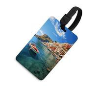 Durable TPU Luggage Tag with Information Card, Scratch-Resistant Travel Bag Tag, Seaside Town Suitcase Tags for Bags & Tools, Black-style, One Size, classic