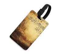 Durable TPU Luggage Tag with Information Card, Scratch-Resistant Travel Bag Tag, Sheet Music Suitcase Tags for Bags & Tools, Black-style, One Size, classic