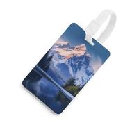 Durable TPU Luggage Tag with Information Card, Scratch-Resistant Travel Bag Tag, Snow Mountain Suitcase Tags for Bags & Tools, White-Style