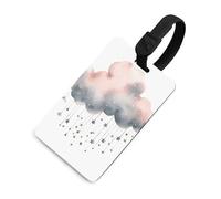 Durable TPU Luggage Tag with Information Card, Scratch-Resistant Travel Bag Tag, Stars and Clouds Suitcase Tags for Bags & Tools, Black-style, One Size, classic