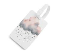 Durable TPU Luggage Tag with Information Card, Scratch-Resistant Travel Bag Tag, Stars and Clouds Suitcase Tags for Bags & Tools, White-style, One Size, classic