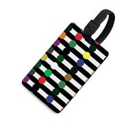 Durable TPU Luggage Tag with Information Card, Scratch-Resistant Travel Bag Tag, Stripe Black and White Suitcase Tags for Bags & Tools, Black-Style
