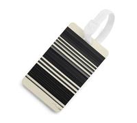 Durable TPU Luggage Tag with Information Card, Scratch-Resistant Travel Bag Tag, Stripes Black White Suitcase Tags for Bags & Tools, White-style, One Size, classic