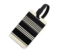 Durable TPU Luggage Tag with Information Card, Scratch-Resistant Travel Bag Tag, Stripes Black White Suitcase Tags for Bags & Tools, Black-style, One Size, classic