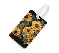 Durable TPU Luggage Tag with Information Card, Scratch-Resistant Travel Bag Tag, Sunflower for Brightening My Life Suitcase Tags for Bags & Tools, White-style, One Size, classic