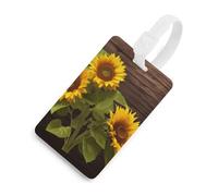 Durable TPU Luggage Tag with Information Card, Scratch-Resistant Travel Bag Tag, Sunflower Plant Suitcase Tags for Bags & Tools, White-style, One Size, classic