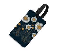 Durable TPU Luggage Tag with Information Card, Scratch-Resistant Travel Bag Tag, Three White Flowers Suitcase Tags for Bags & Tools, Black-style, One Size, classic